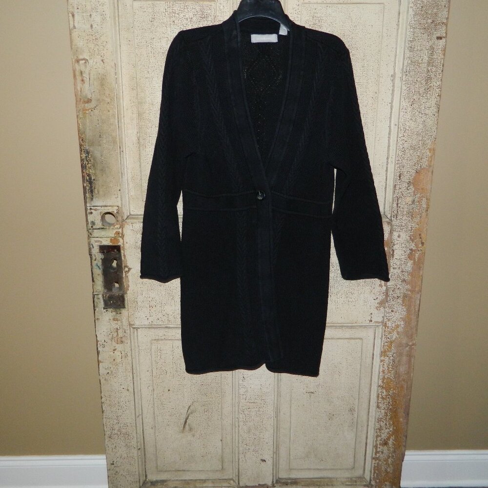 Liz Claiborne One Button Long Cardigan Sweater Size L (NN-16)